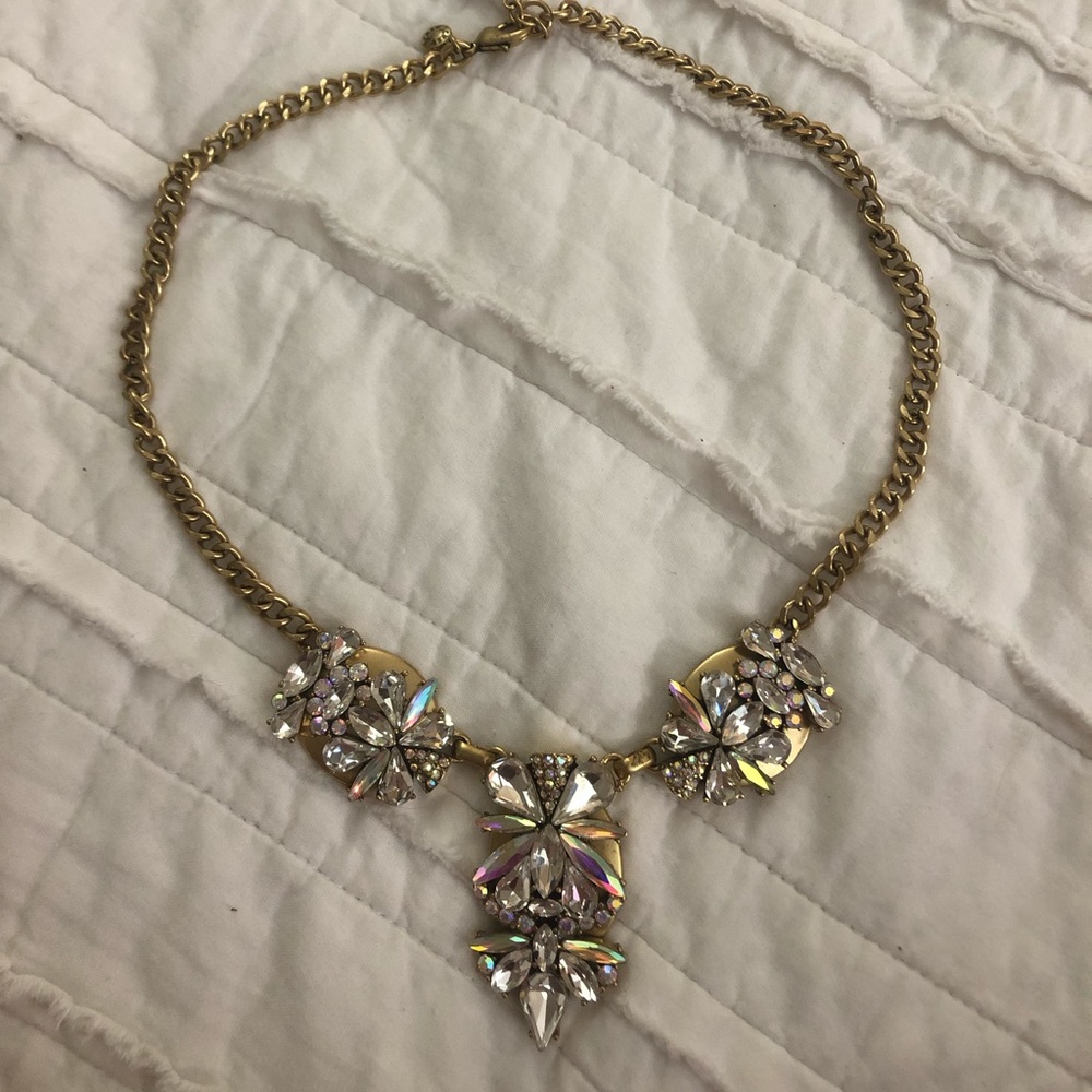 J.Crew necklace gold and jewel statement necklace